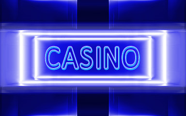 Image showing neon sign of casino