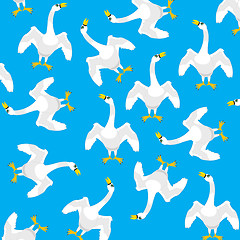 Image showing Geese on turn blue background