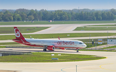 Image showing Airliner Airbus A321 of Air Berlin low-cost airline