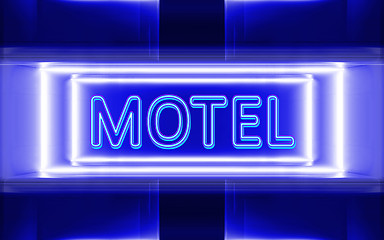 Image showing neon sign of motel