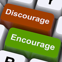 Image showing Discourage Or Encourage Keys To Motivate Or Deter
