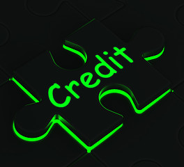 Image showing Credit Puzzle Showing Shopping And Buying