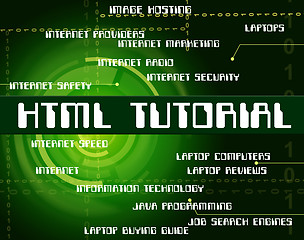 Image showing Html Tutorial Represents Hypertext Markup Language And Code
