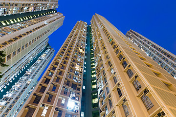 Image showing Residential building to the sky at night