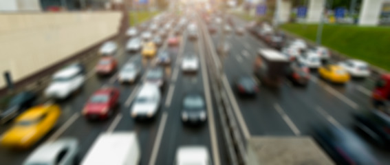 Image showing Defocused photo of traffic jams