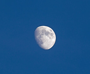 Image showing Waxing Gibbous Moon in Blue Sky