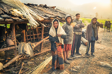 Image showing Girl and boys in Nepal