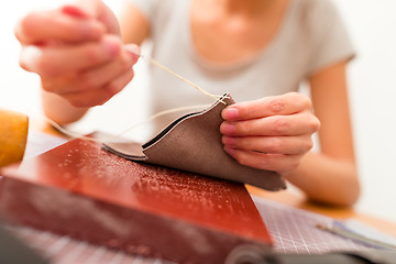 Image showing Handmade leather craft