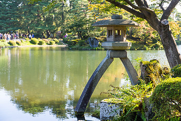 Image showing Kenrokuen garden in kanazawa