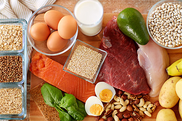 Image showing natural protein food on table