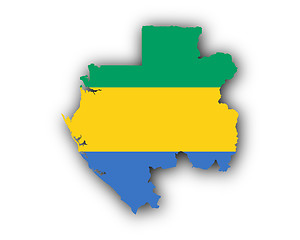 Image showing Map and flag of Gabon