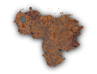 Image showing Map of Venezuela on rusty metal