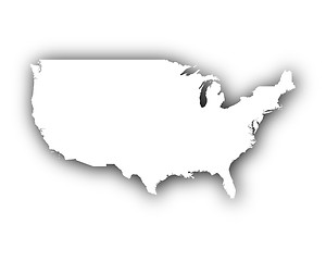 Image showing Map of the USA with shadow