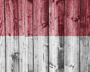 Image showing Flag of the Monaco on weathered wood