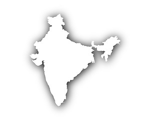 Image showing Map of India with shadow