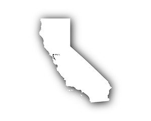 Image showing Map of California with shadow