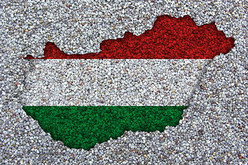 Image showing Textured map of Hungary in nice colors