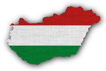 Image showing Textured map of Hungary in nice colors
