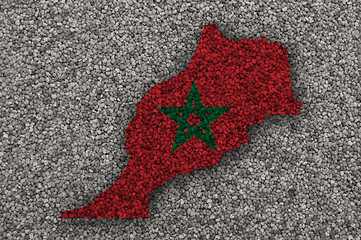 Image showing Map and flag of Morocco on poppy seeds