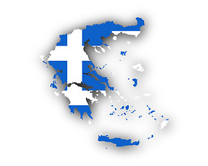 Image showing Map and flag of Greece