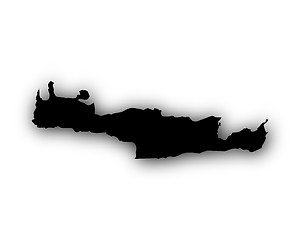 Image showing Map of Crete with shadow