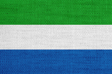 Image showing Flag of Sierra Leone on old linen