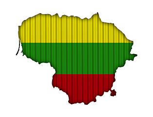 Image showing Map and flag of Lithuania on poppy seeds