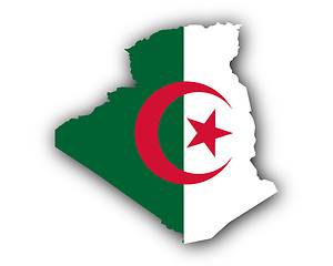Image showing Map and flag of Algeria 