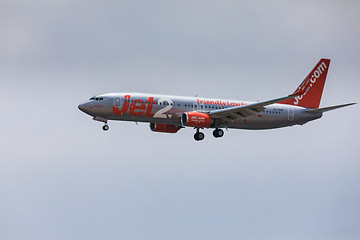 Image showing ARECIFE, SPAIN - APRIL, 16 2017: Boeing 737-800 of Jet2 with the