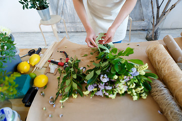 Image showing Picture of florist at work