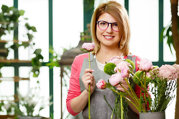 Image showing Young model florist in glasses