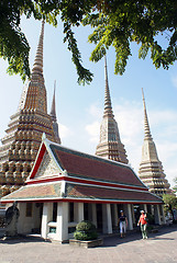 Image showing Stupas and temple