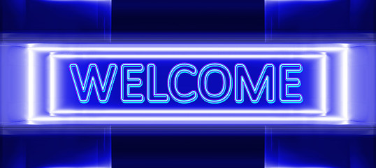 Image showing neon sign of welcome