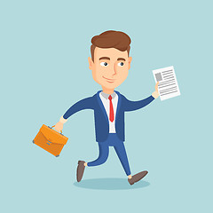Image showing Happy business man running vector illustration.