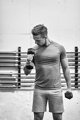 Image showing weight training fitness man