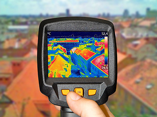 Image showing Recording panorama of Zagreb, With Thermal Camera showing differ