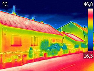 Image showing Infrared thermovision image showing lack of thermal insulation o