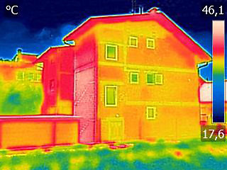 Image showing Infrared thermovision image showing lack of thermal insulation o