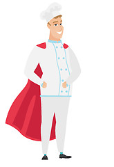 Image showing Chef cook wearing a red superhero cloak.