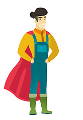 Image showing Farmer wearing a red superhero cloak.