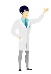 Image showing Asian doctor showing a direction.