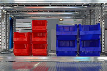 Image showing Sorting bins shelf