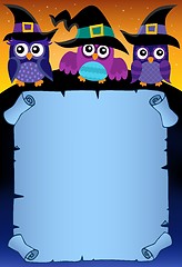 Image showing Halloween parchment with owls theme 3