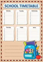 Image showing Weekly school timetable design 2