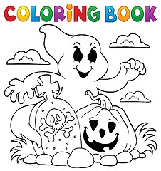 Image showing Coloring book ghost subject