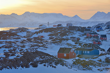 Image showing Colorful houses in Greenland 