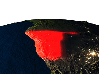 Image showing Namibia from space at night