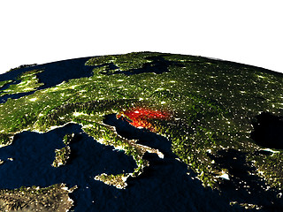 Image showing Croatia from space at night