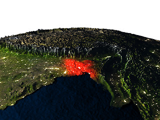 Image showing Bangladesh from space at night