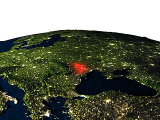 Image showing Moldova from space at night